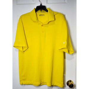 Nike Golf Dri‑Fit Polo Men’s M Bright Yellow PGA Tour Embroidered Swoosh Shirt